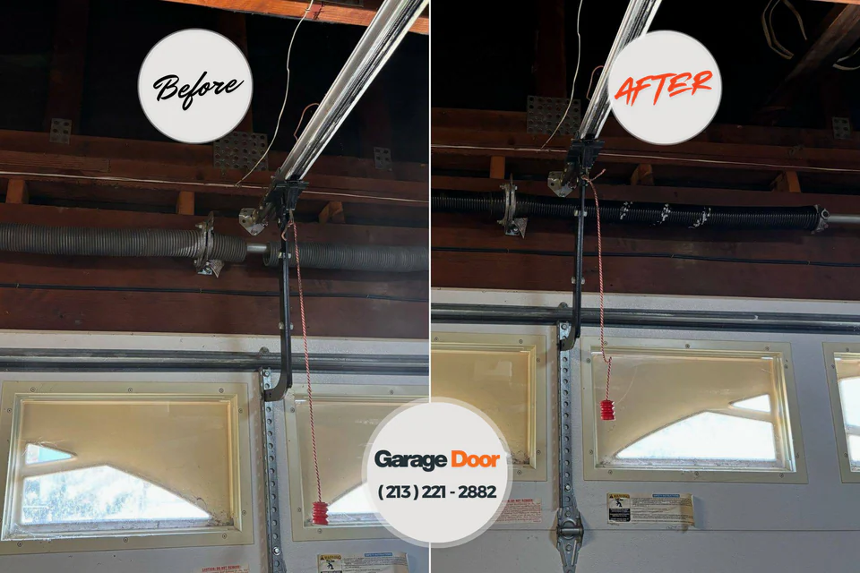 Before and after: garage door repair Abbeville, GA